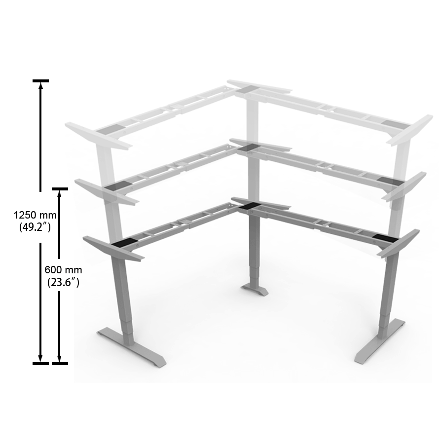 L shape standing desk